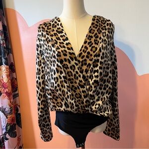 zara leopard print bodysuit size xl